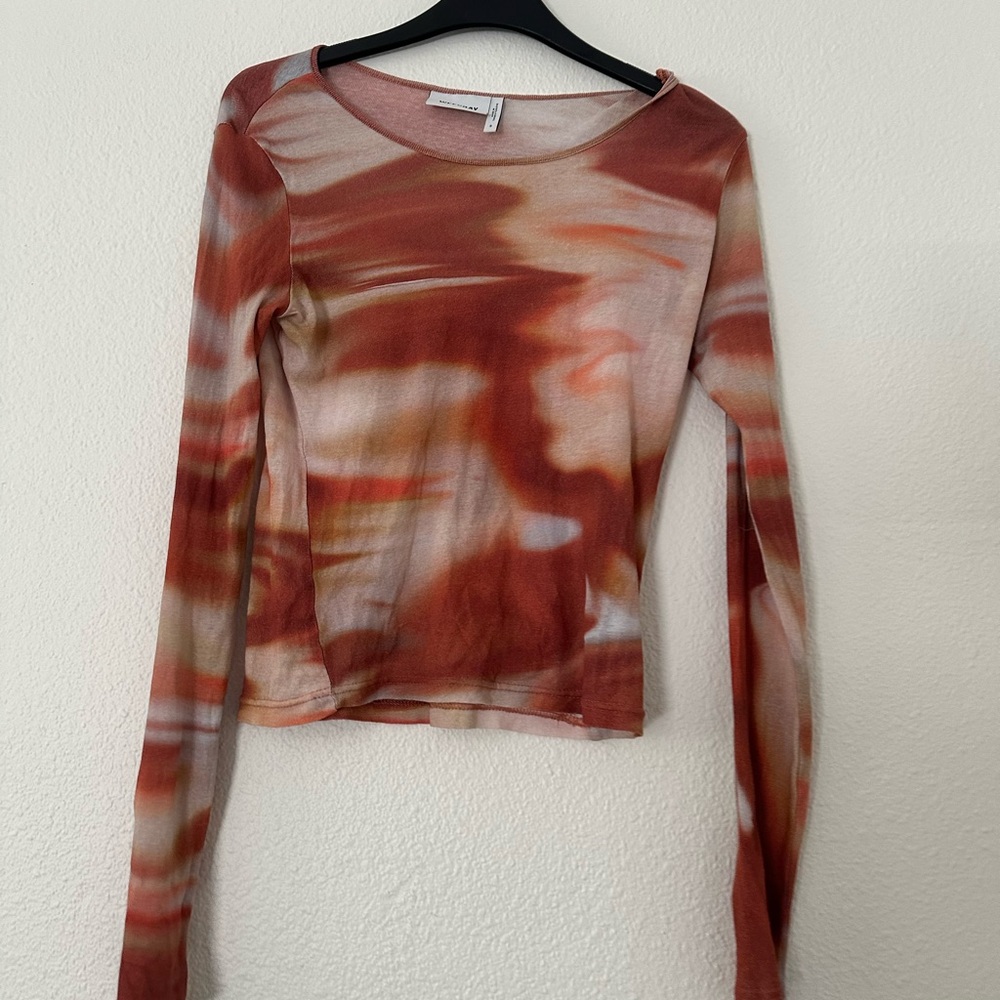 Weekday Ready Long Sleeve Top in Red Daze - Picture 2 of 6